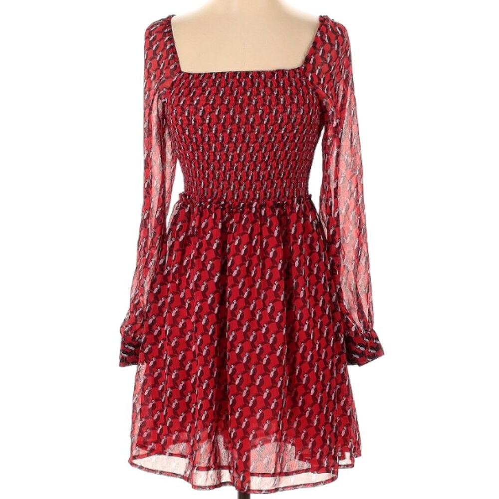 Avec Les Filles Squareneck Smocked Dress